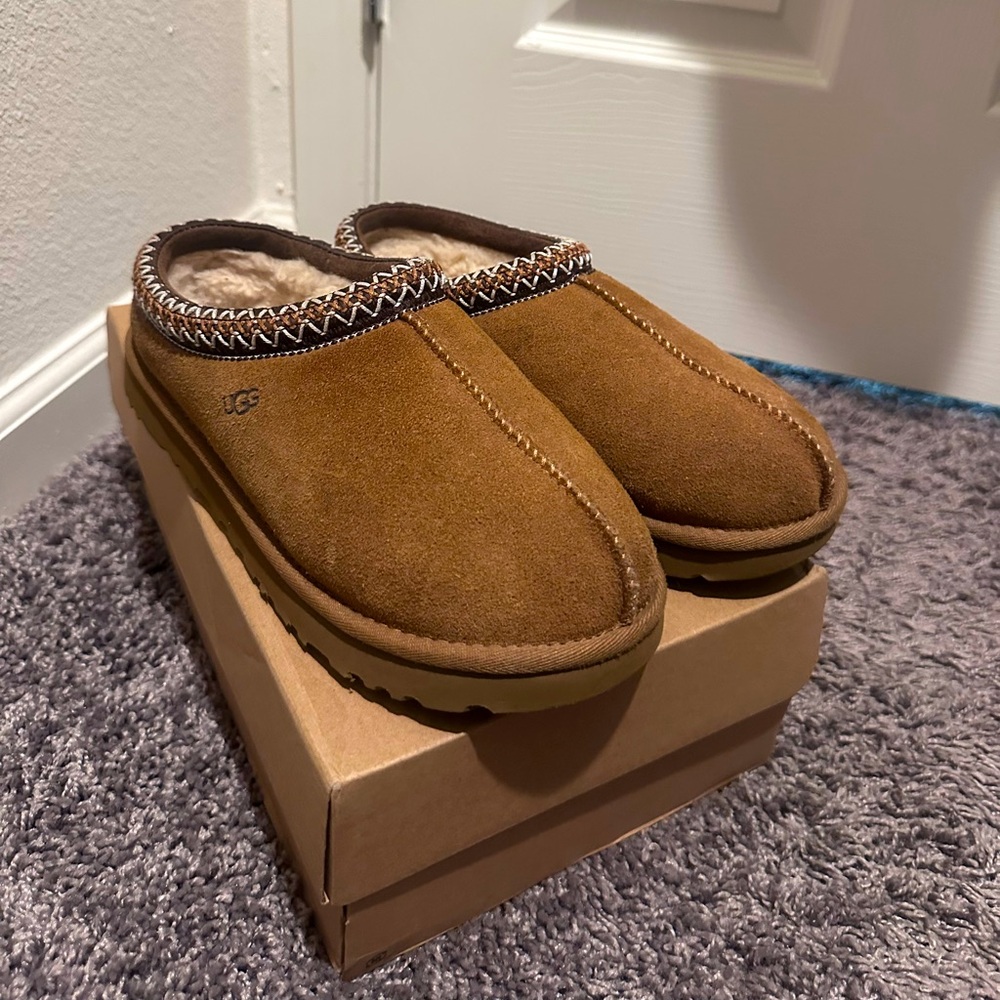 UGG Tasman II Chedtnut Brown Suede Slip-On Shoes
